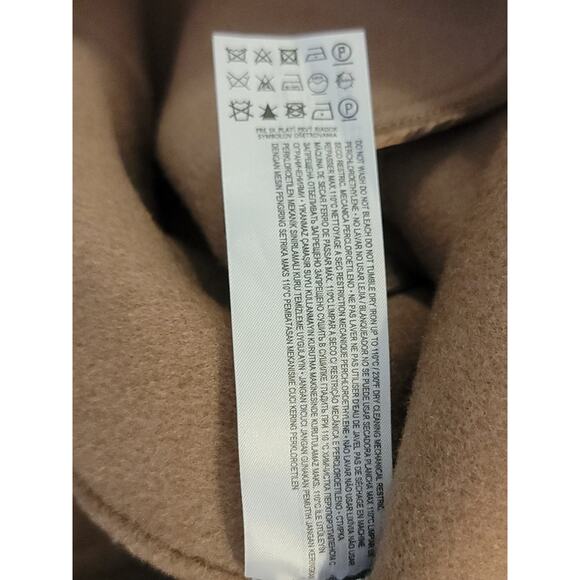 MANGO Coat Womens SZ M Camel Brown WOOL Blend Belted Handmade Overcoat Trench - Picture 4 of 13